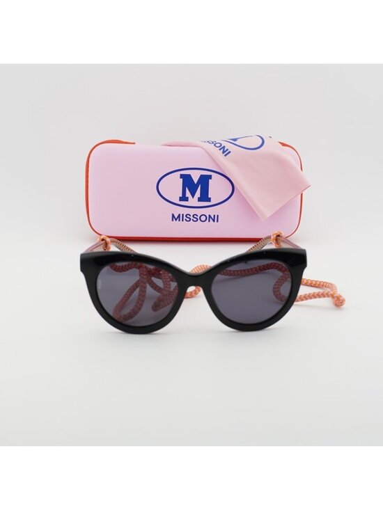M Missoni MMI 0090/S 0807 IR Sunglasses Black Cat Eye Frame, Grey Lenses